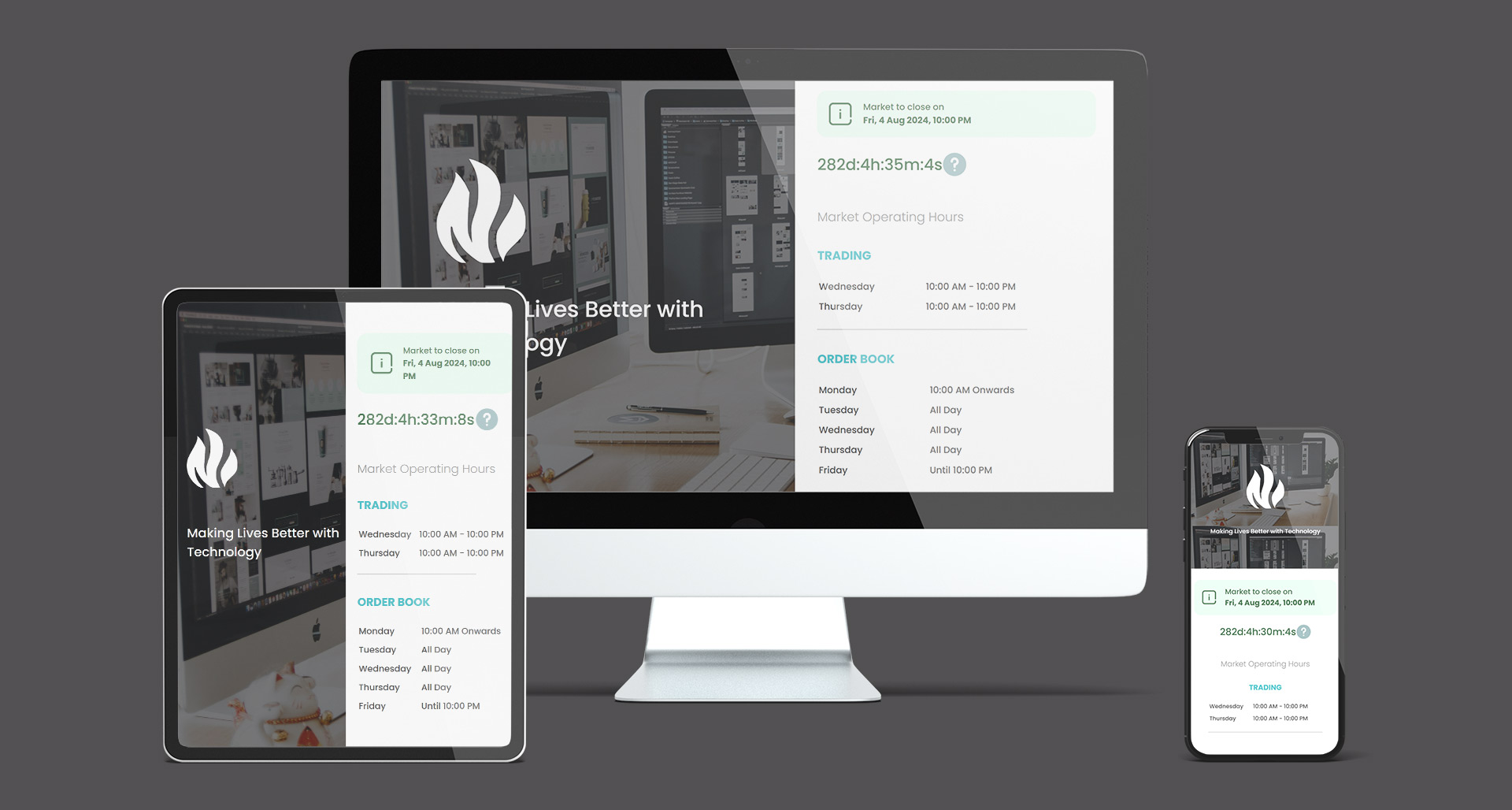 Market Operating Landing Page